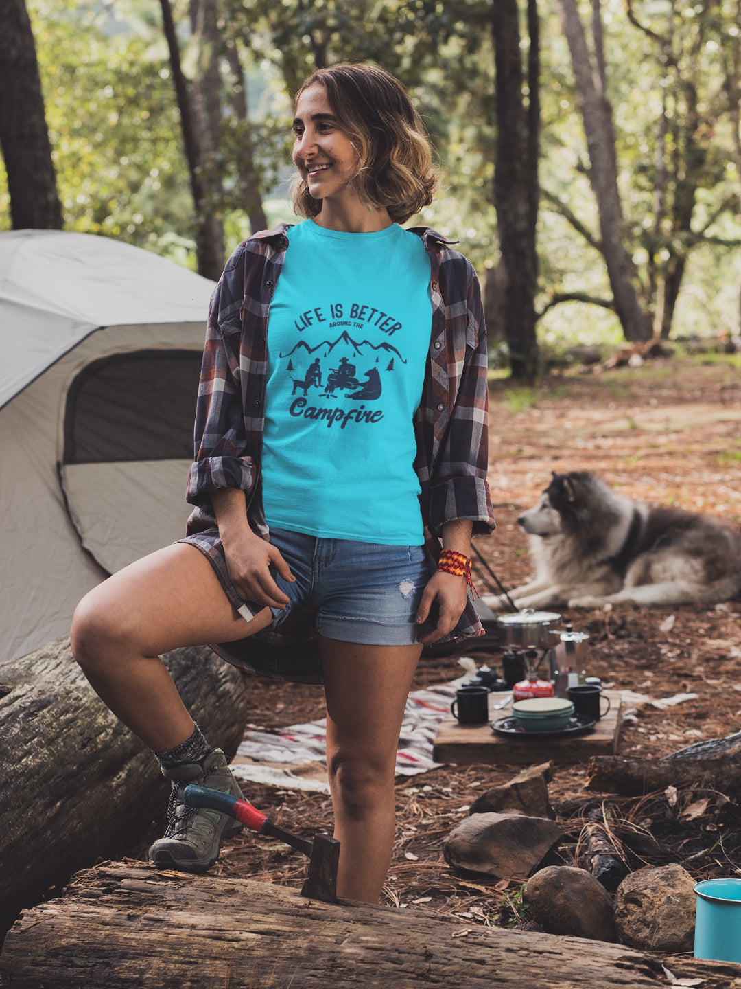 Life Is Better Around The Campfire Women's Printed T-shirt