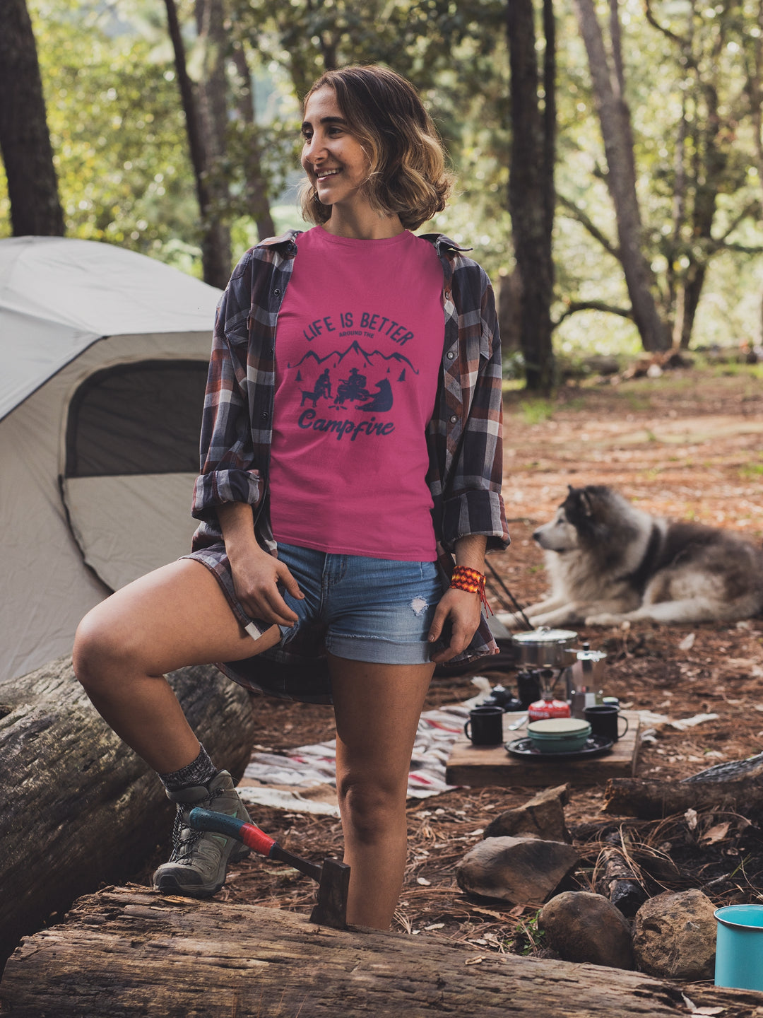 Life Is Better Around The Campfire Women's Printed T-shirt
