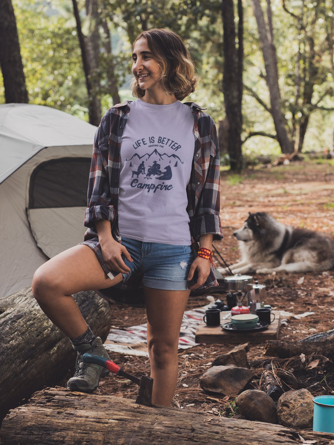 Life Is Better Around The Campfire Women's Printed T-shirt - 
