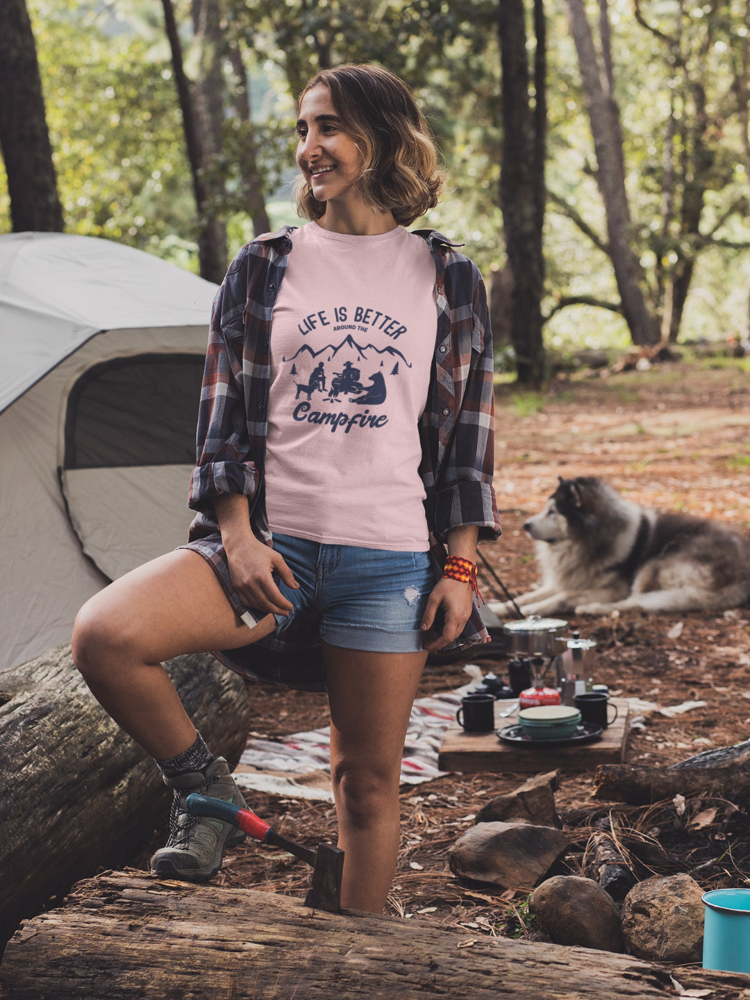 Life Is Better Around The Campfire Women's Printed T-shirt