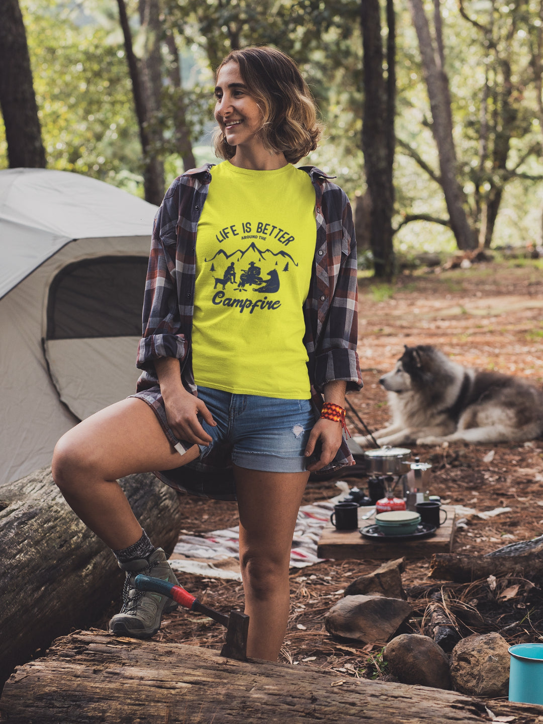 Life Is Better Around The Campfire Women's Printed T-shirt