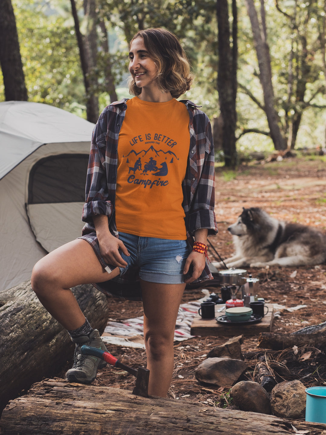 Life Is Better Around The Campfire Women's Printed T-shirt