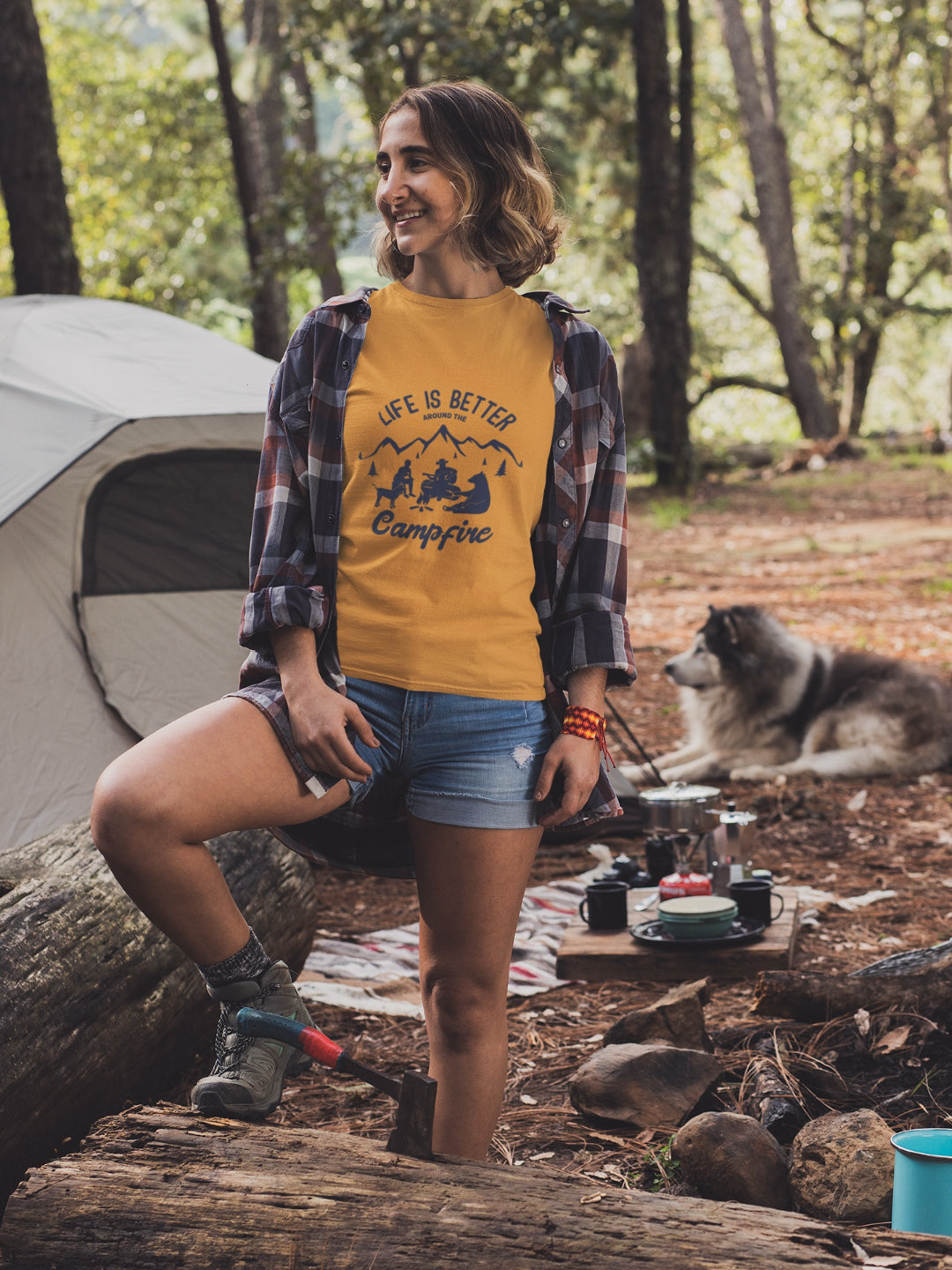 Life Is Better Around The Campfire Women's Printed T-shirt