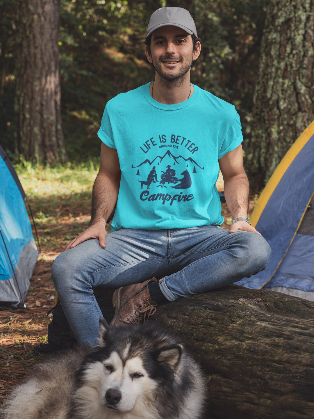 Life Is Better Around The Campfire Men's Printed T-shirt