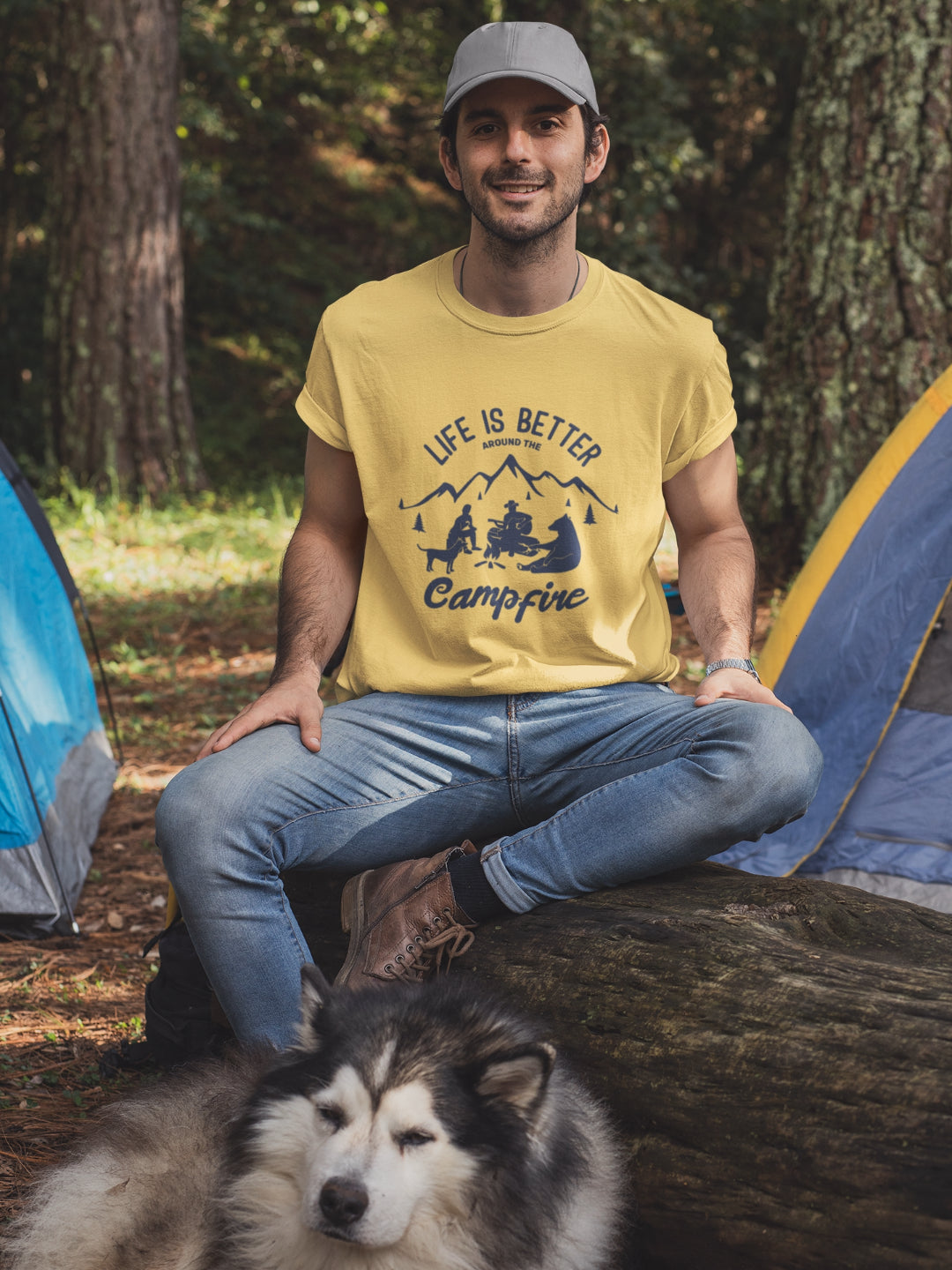 Life Is Better Around The Campfire Men's Printed T-shirt