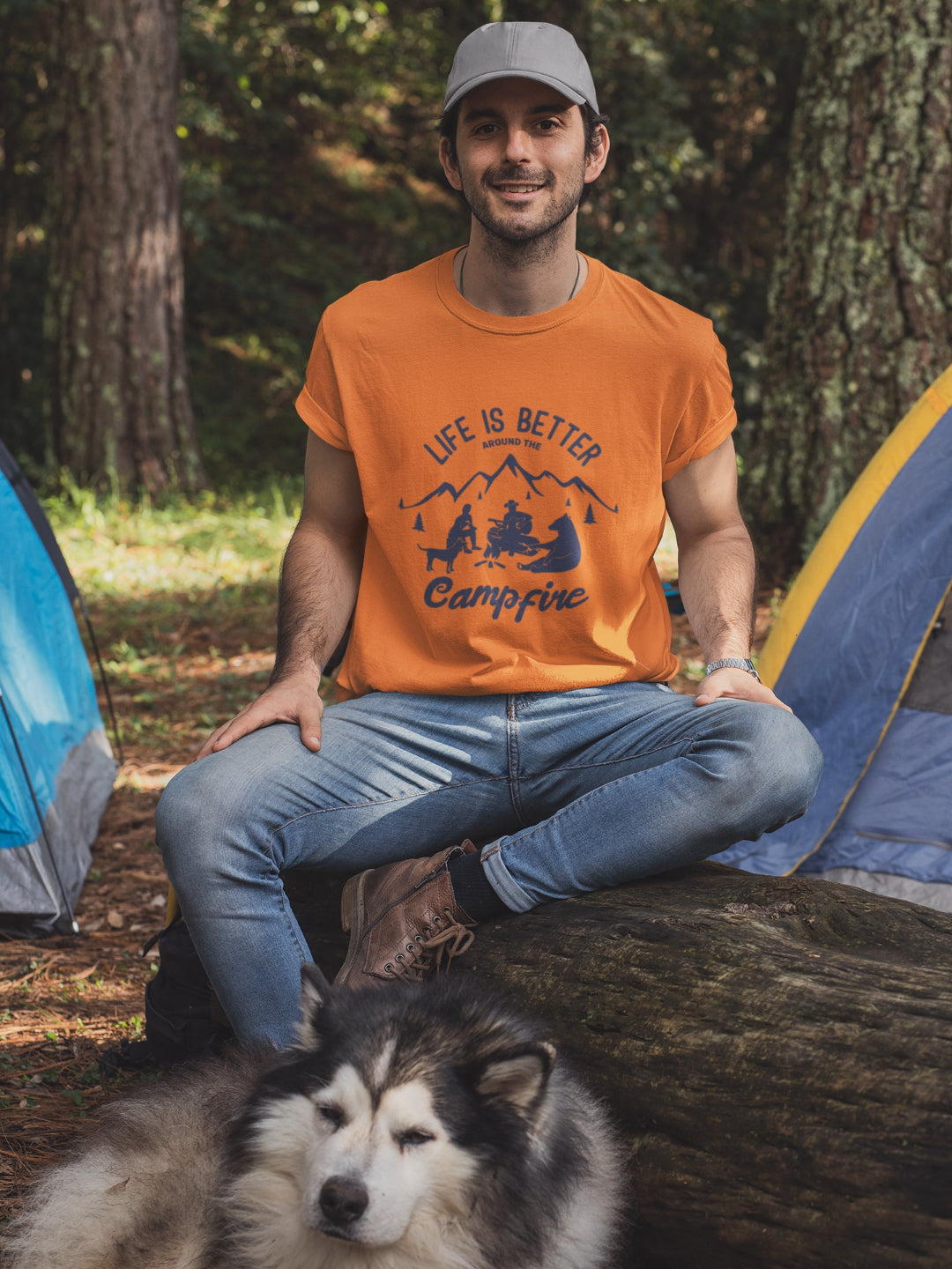 Life Is Better Around The Campfire Men's Printed T-shirt