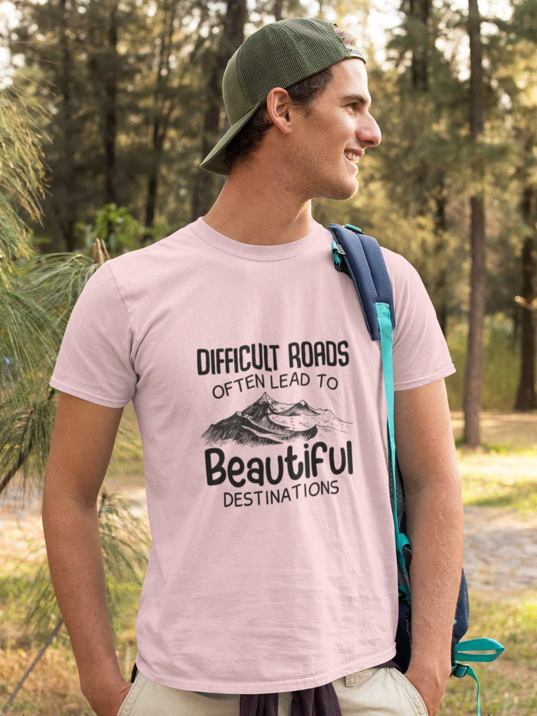 Difficult Roads Often Lead To Beautiful Destinations Men's Printed T-shirt