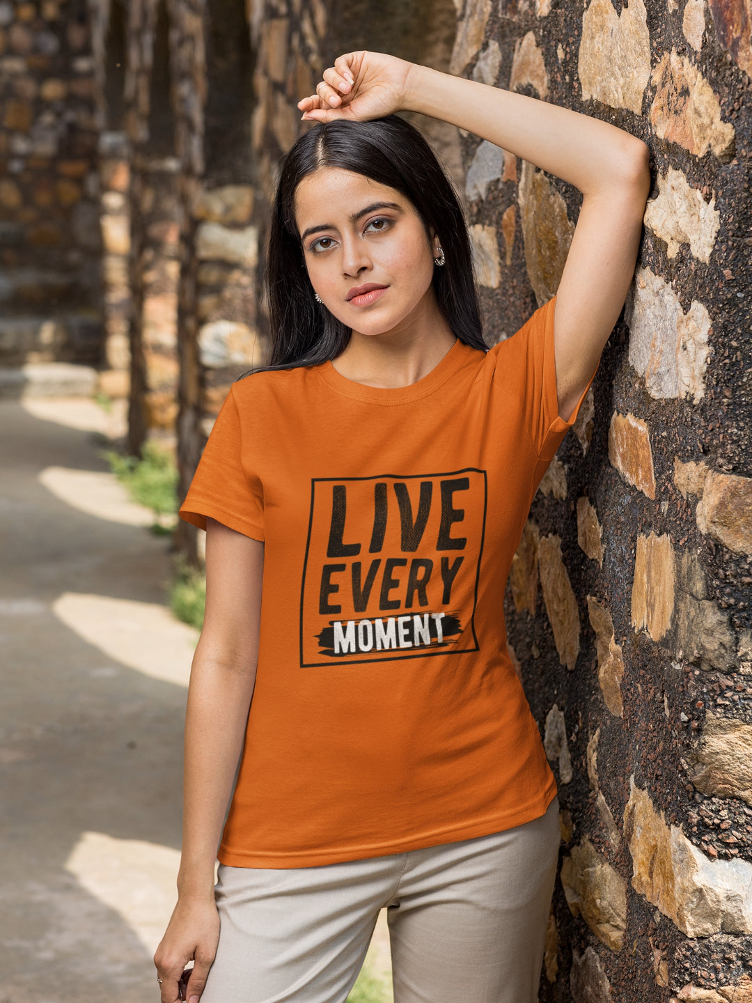 Live Every Moment Women's Printed T-shirt