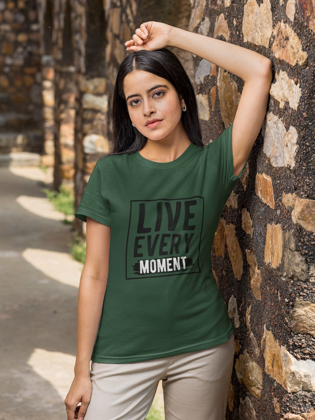 Live Every Moment Women's Printed T-shirt