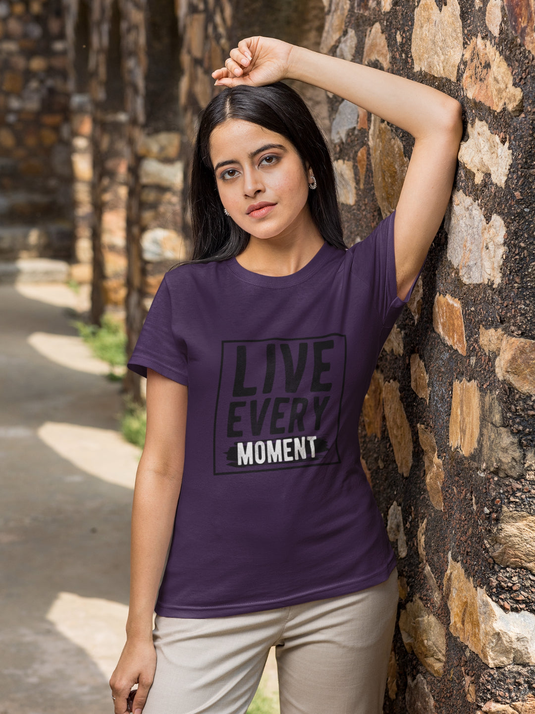 Live Every Moment Women's Printed T-shirt