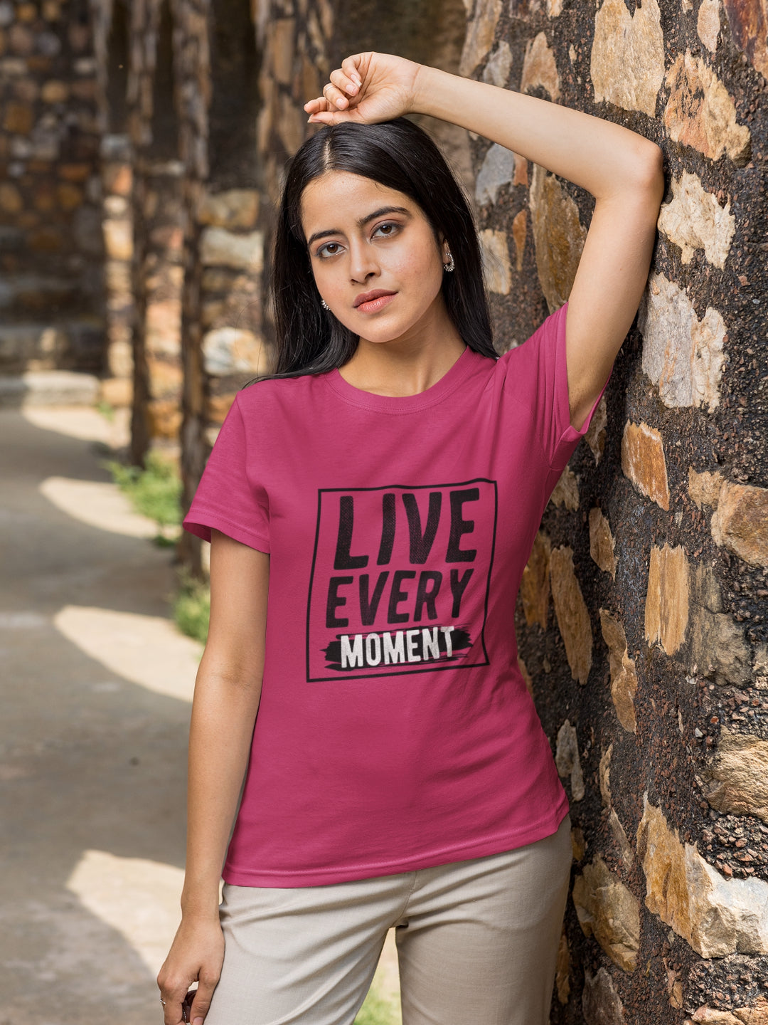 Live Every Moment Women's Printed T-shirt