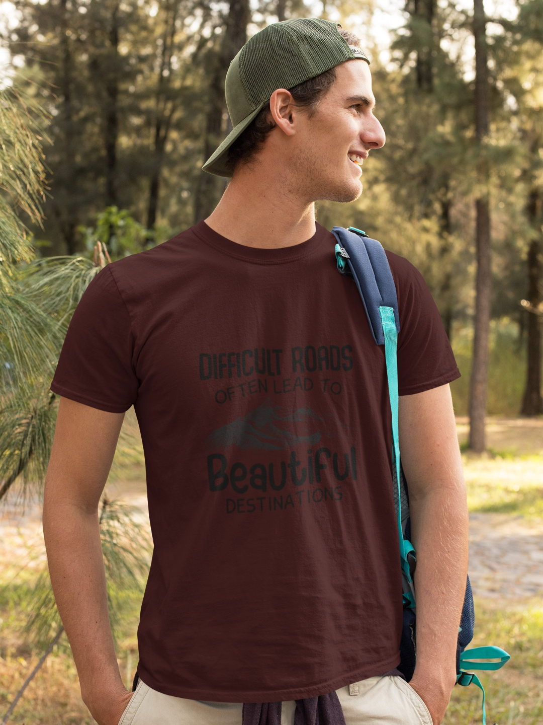 Difficult Roads Often Lead To Beautiful Destinations Men's Printed T-shirt