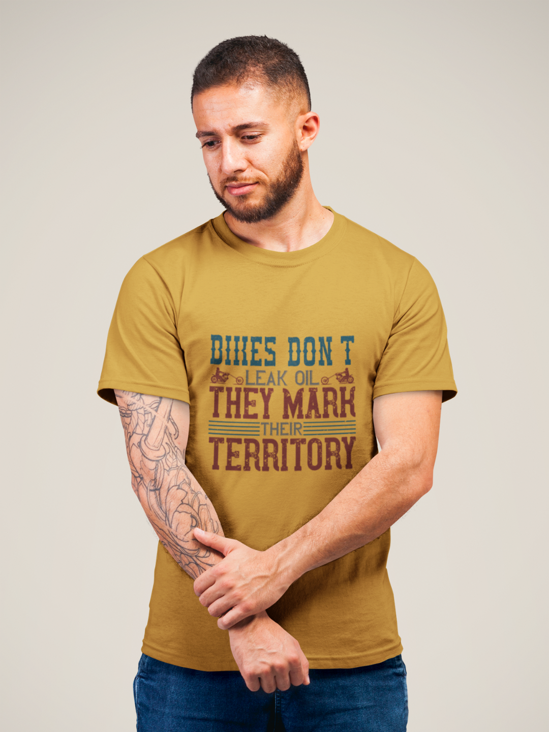 Bikes Don't Leak Oil They Mark Their Territory Men's Printed T-shirt