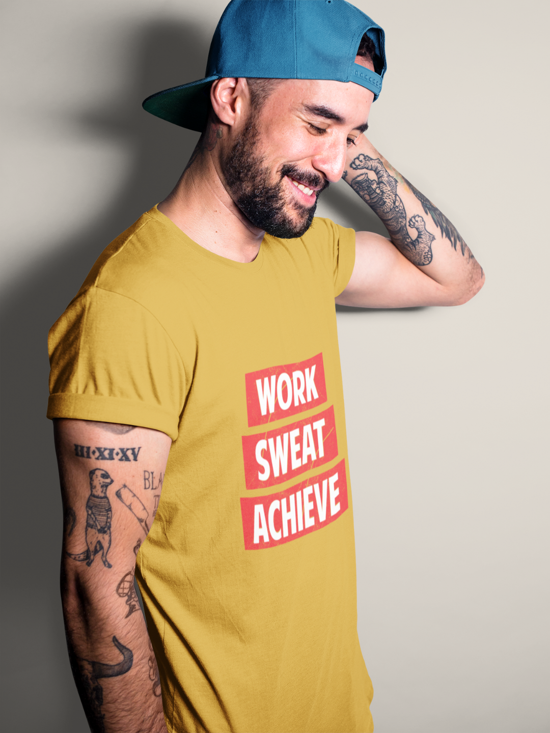 Work Sweat Achieve Men's Printed T-shirt