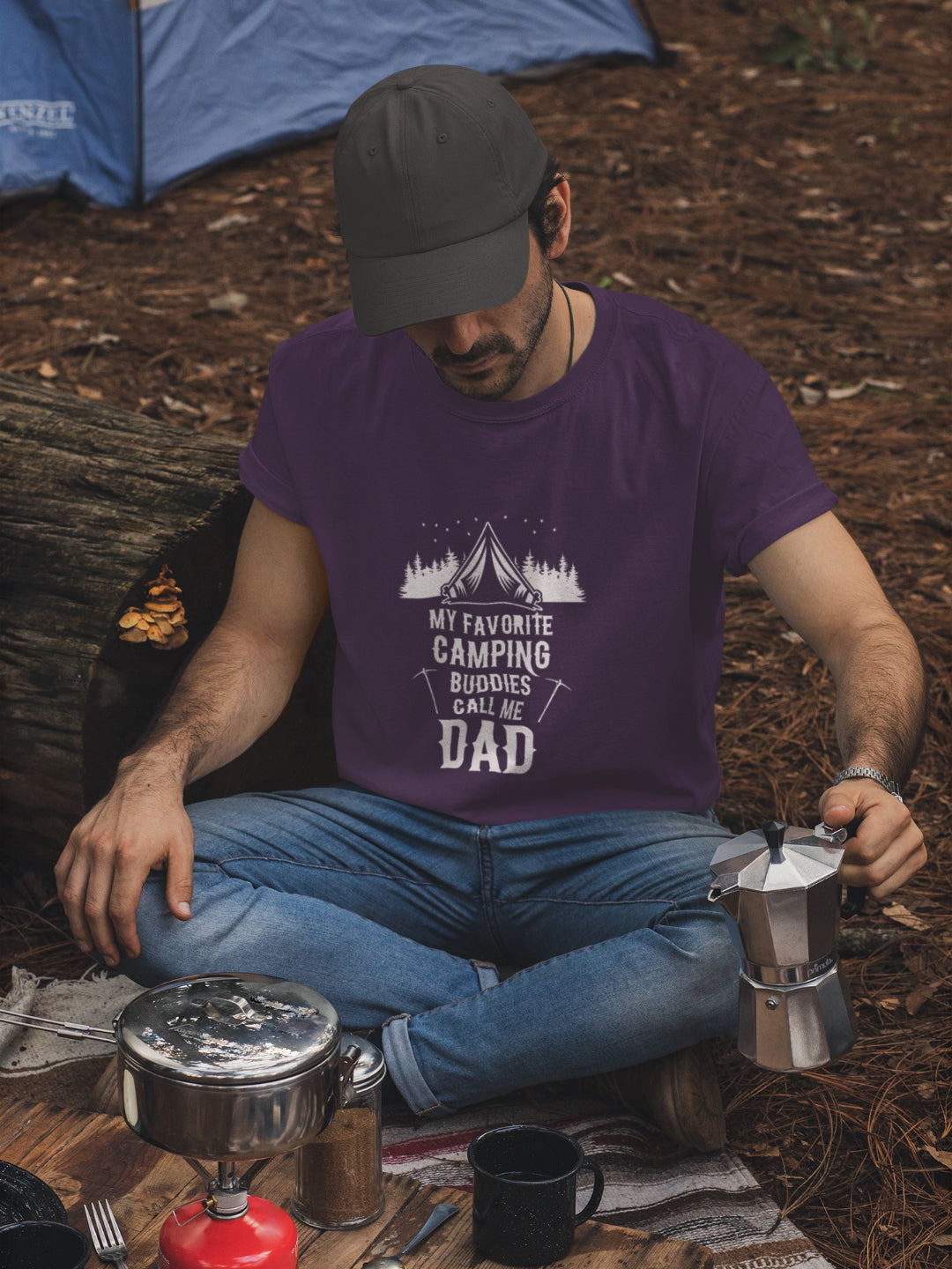My Favorite Camping Buddies Call Me Dad Men's Printed T-shirt