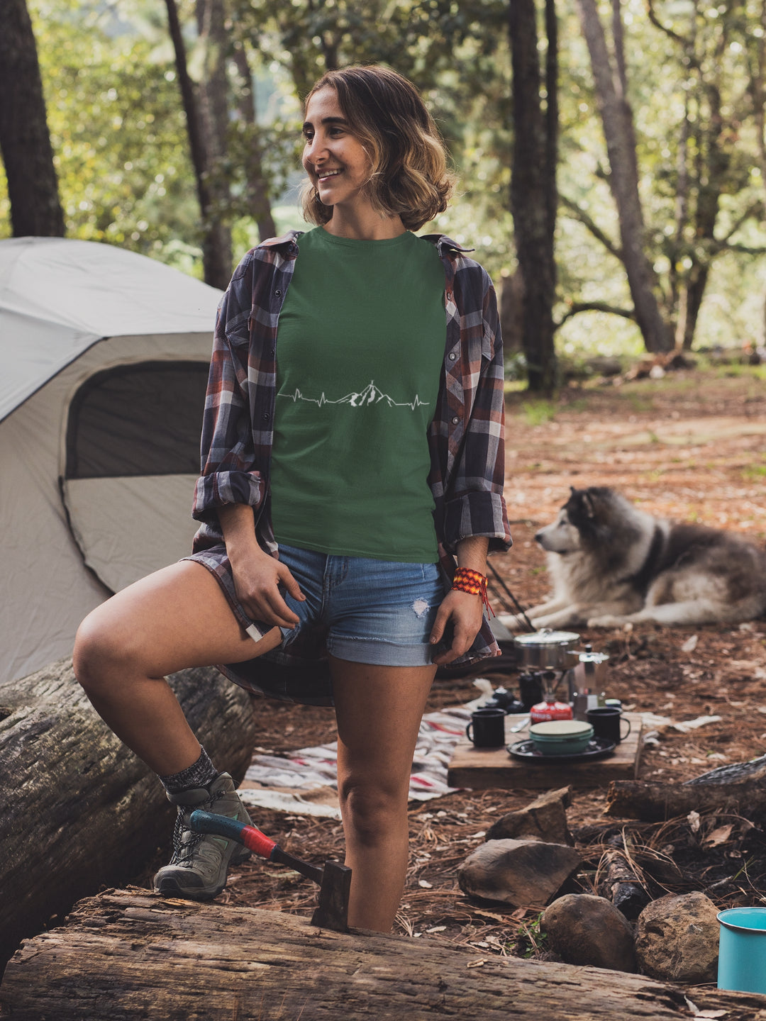 Heart Beats For Mountain Women's Printed T-shirt