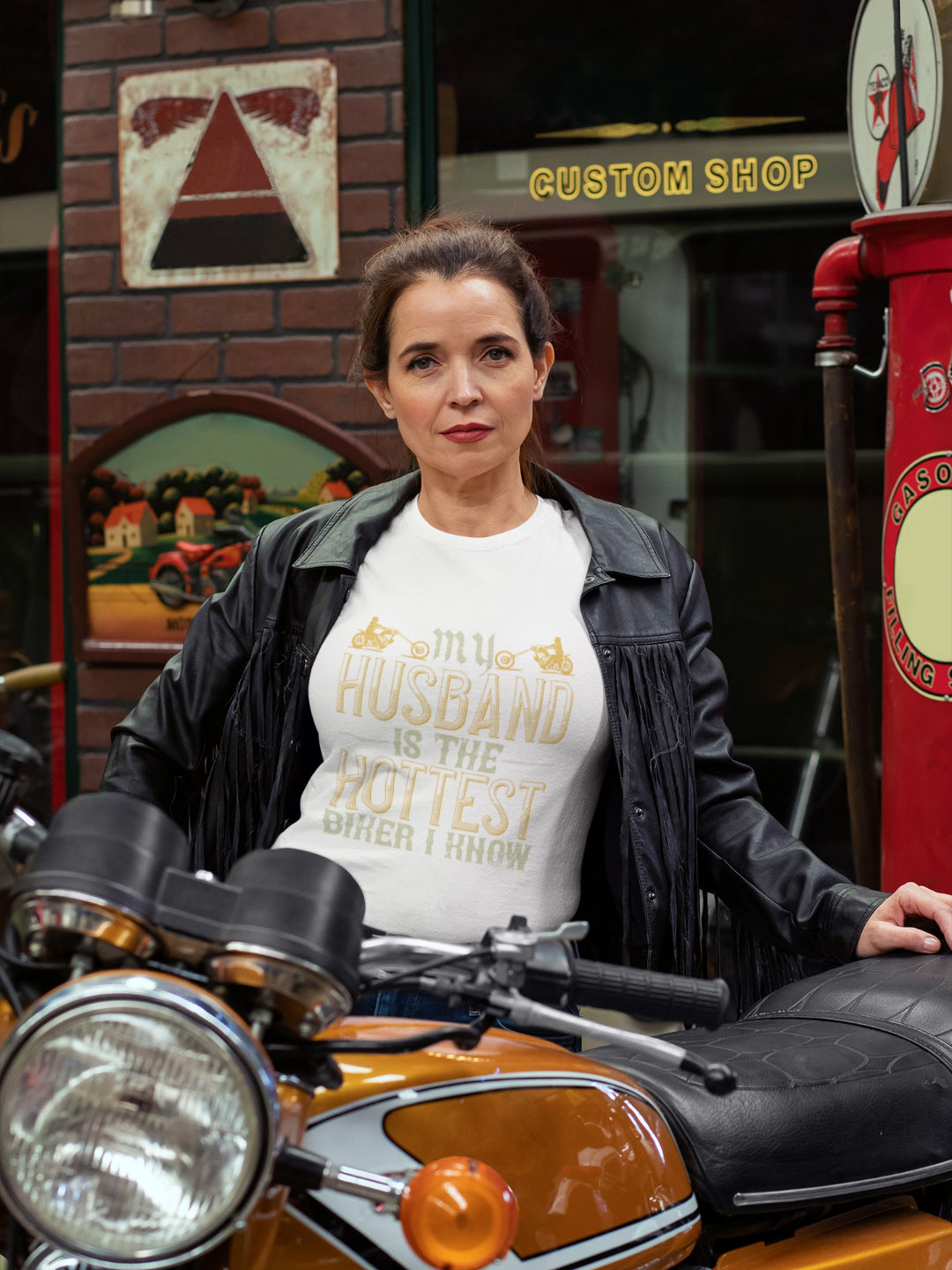 My Husband Is The Hottest Biker I Know Women's Printed T-shirt