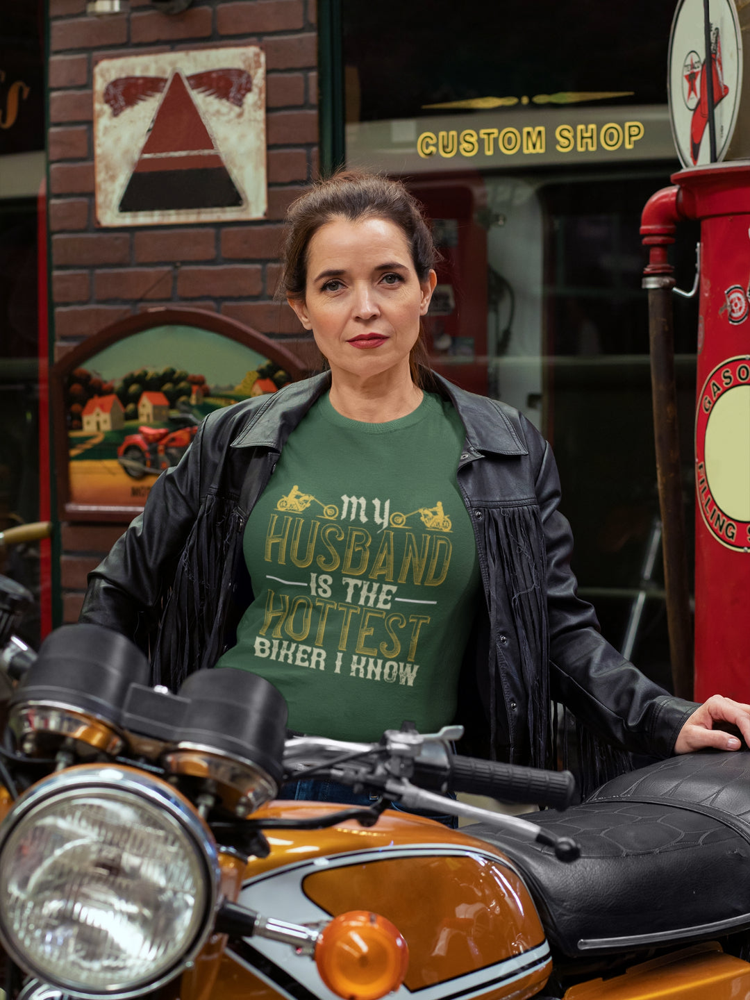 My Husband Is The Hottest Biker I Know Women's Printed T-shirt