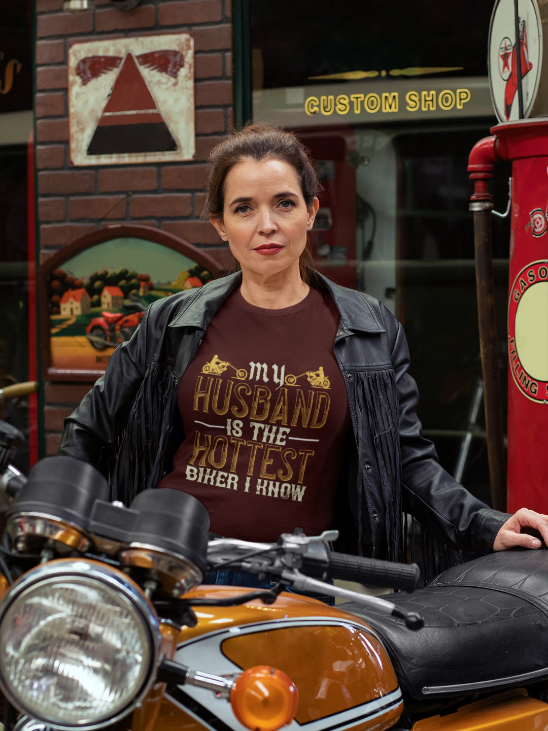 My Husband Is The Hottest Biker I Know Women's Printed T-shirt