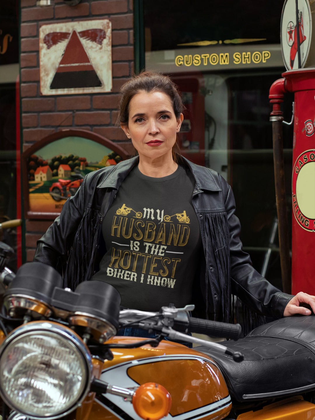 My Husband Is The Hottest Biker I Know Women's Printed T-shirt