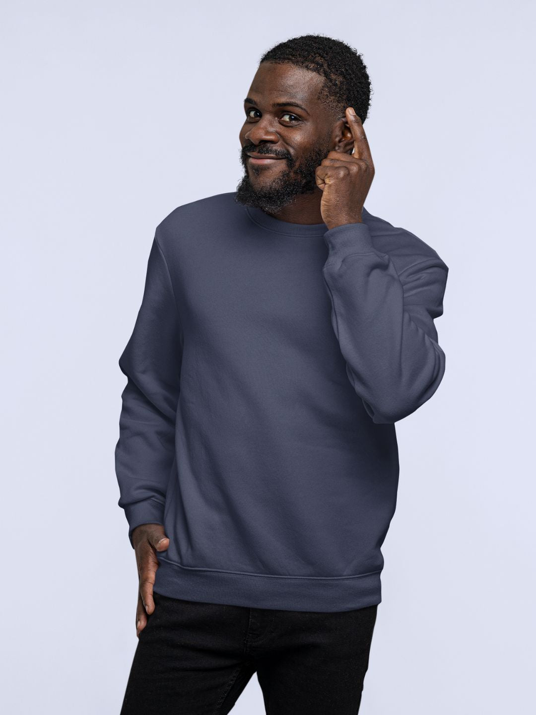 Navy Blue Unisex Plain Sweatshirt