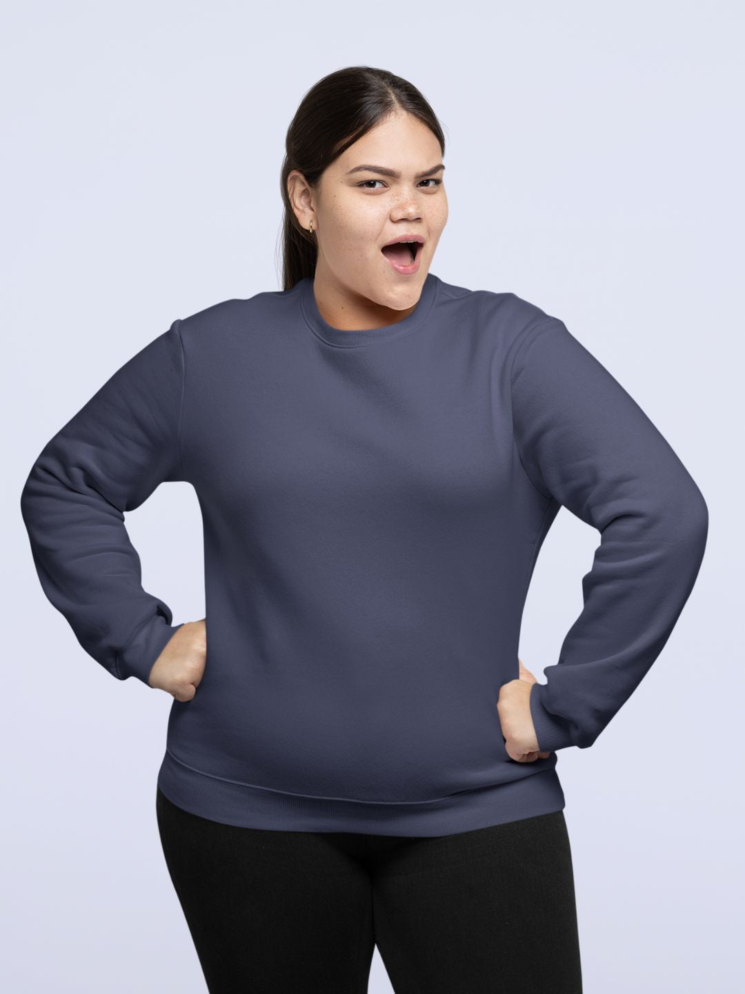 Navy Blue Unisex Plain Sweatshirt