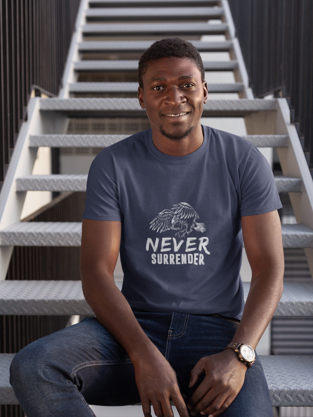Never Surrender Men's Printed T-shirt