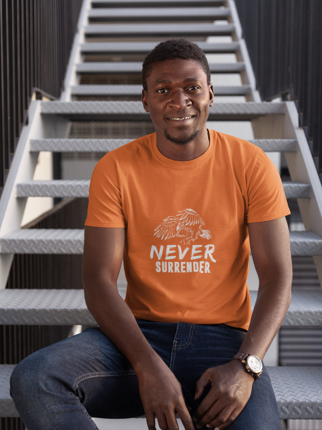 Never Surrender Men's Printed T-shirt