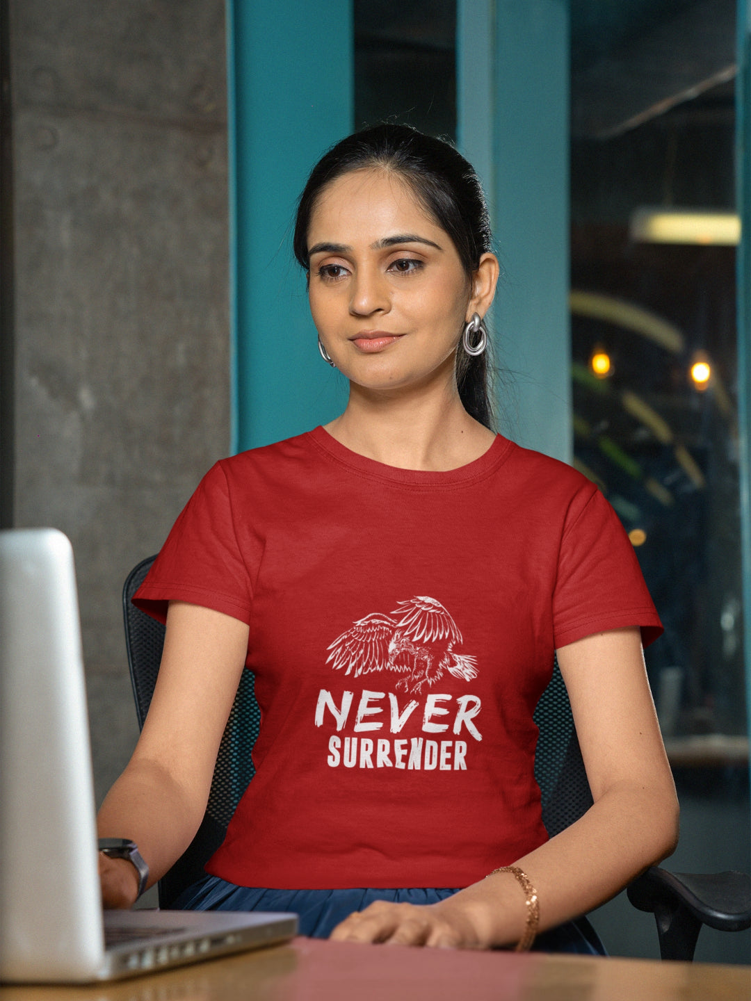 Never Surrender Women's Printed T-shirt
