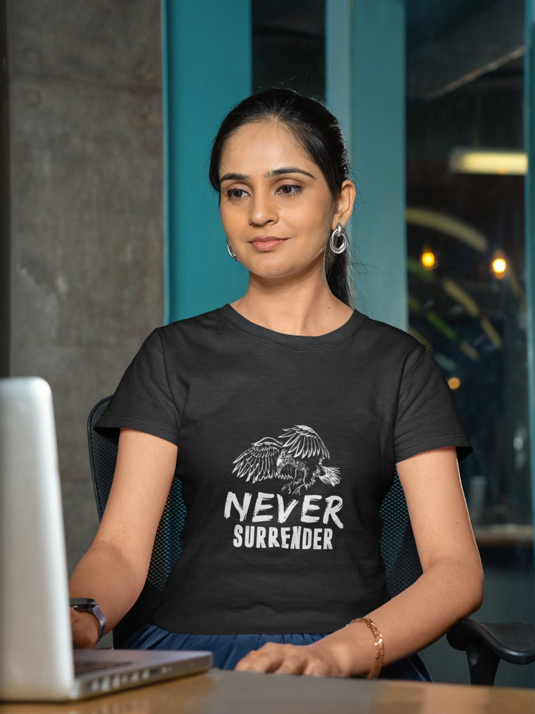 Never Surrender Women's Printed T-shirt
