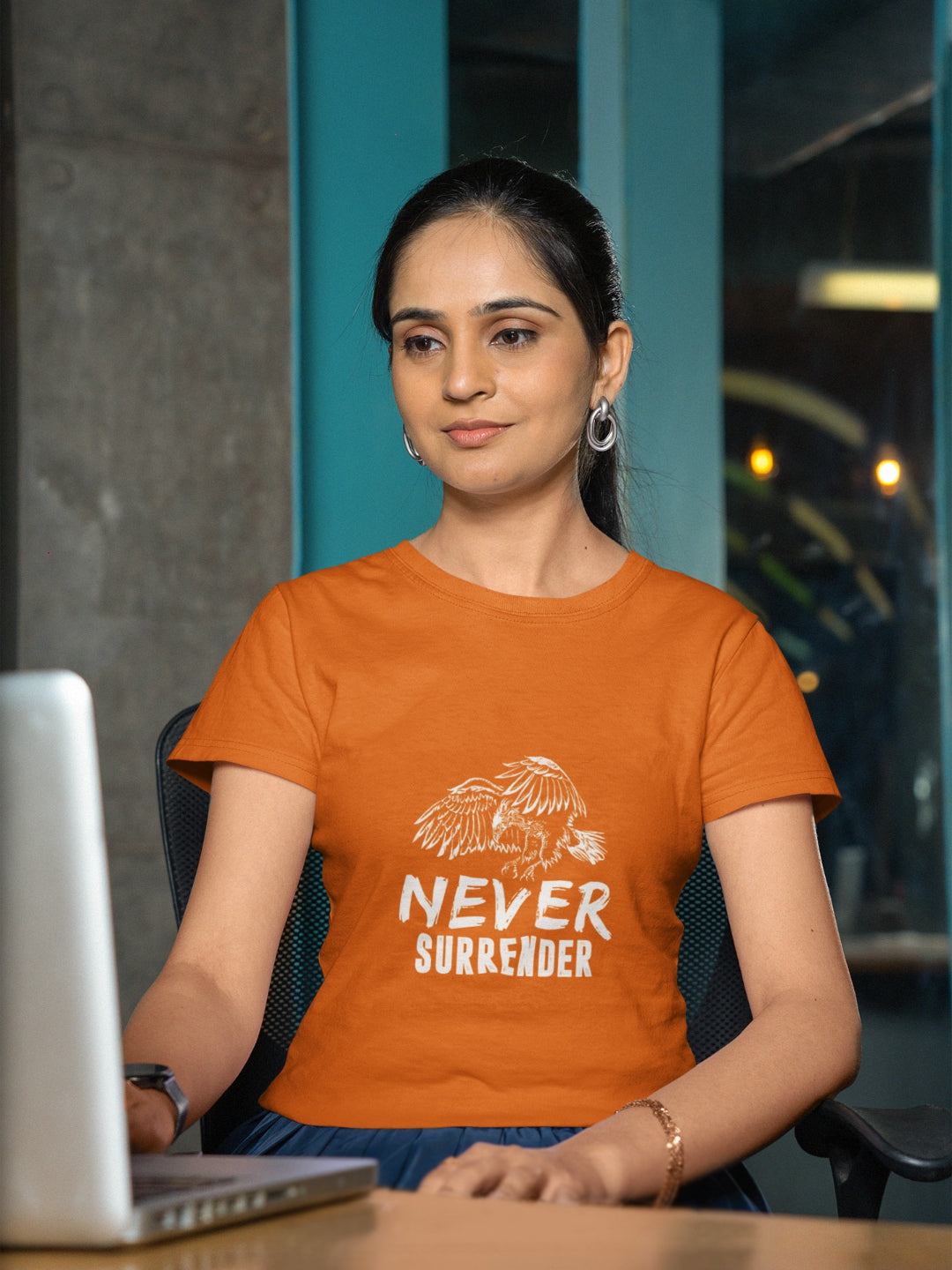 Never Surrender Women's Printed T-shirt