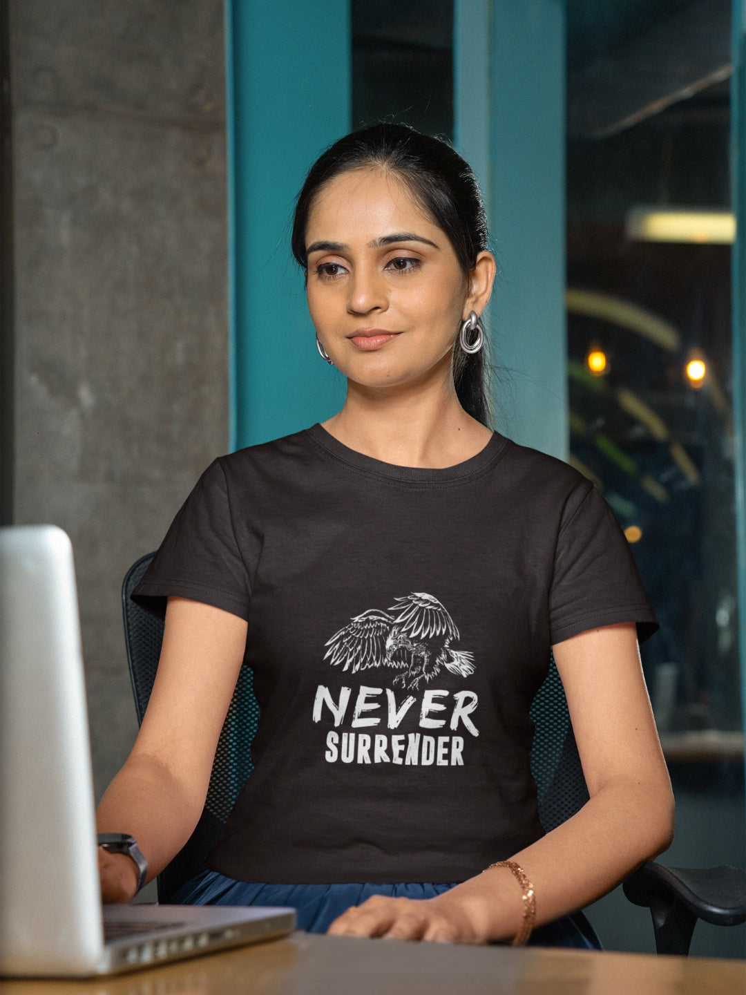 Never Surrender Women's Printed T-shirt