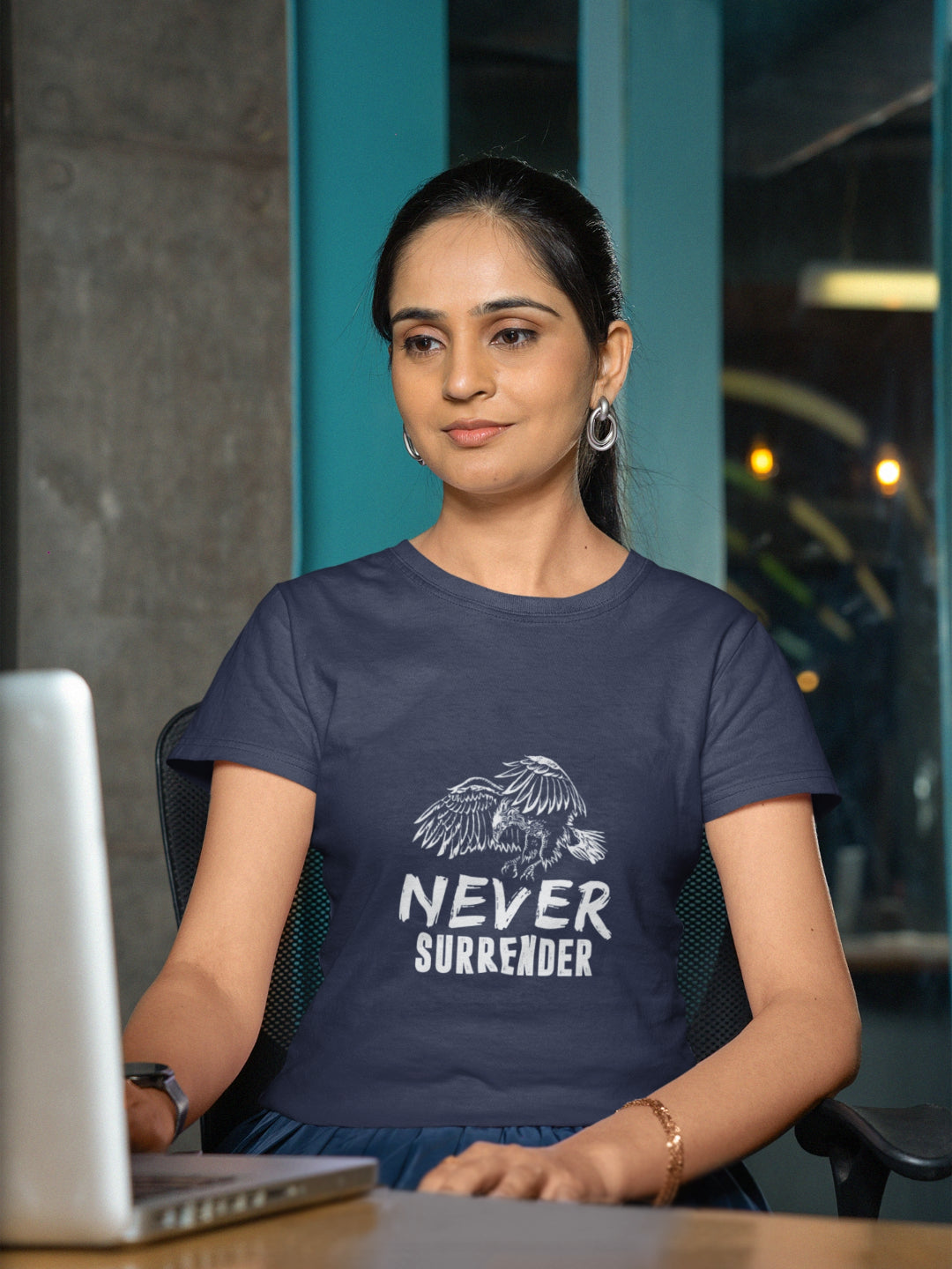 Never Surrender Women's Printed T-shirt