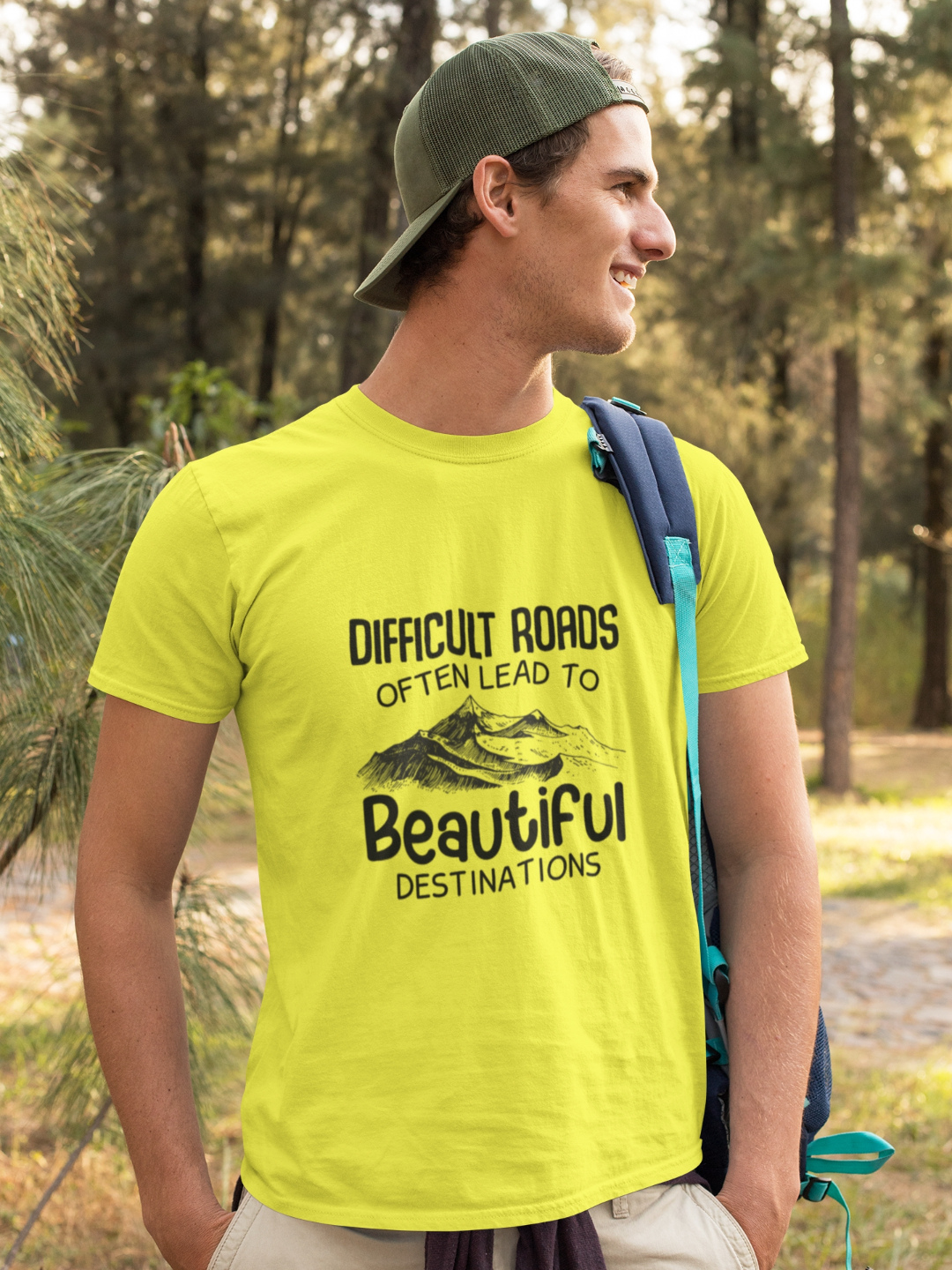 Difficult Roads Often Lead To Beautiful Destinations Men's Printed T-shirt