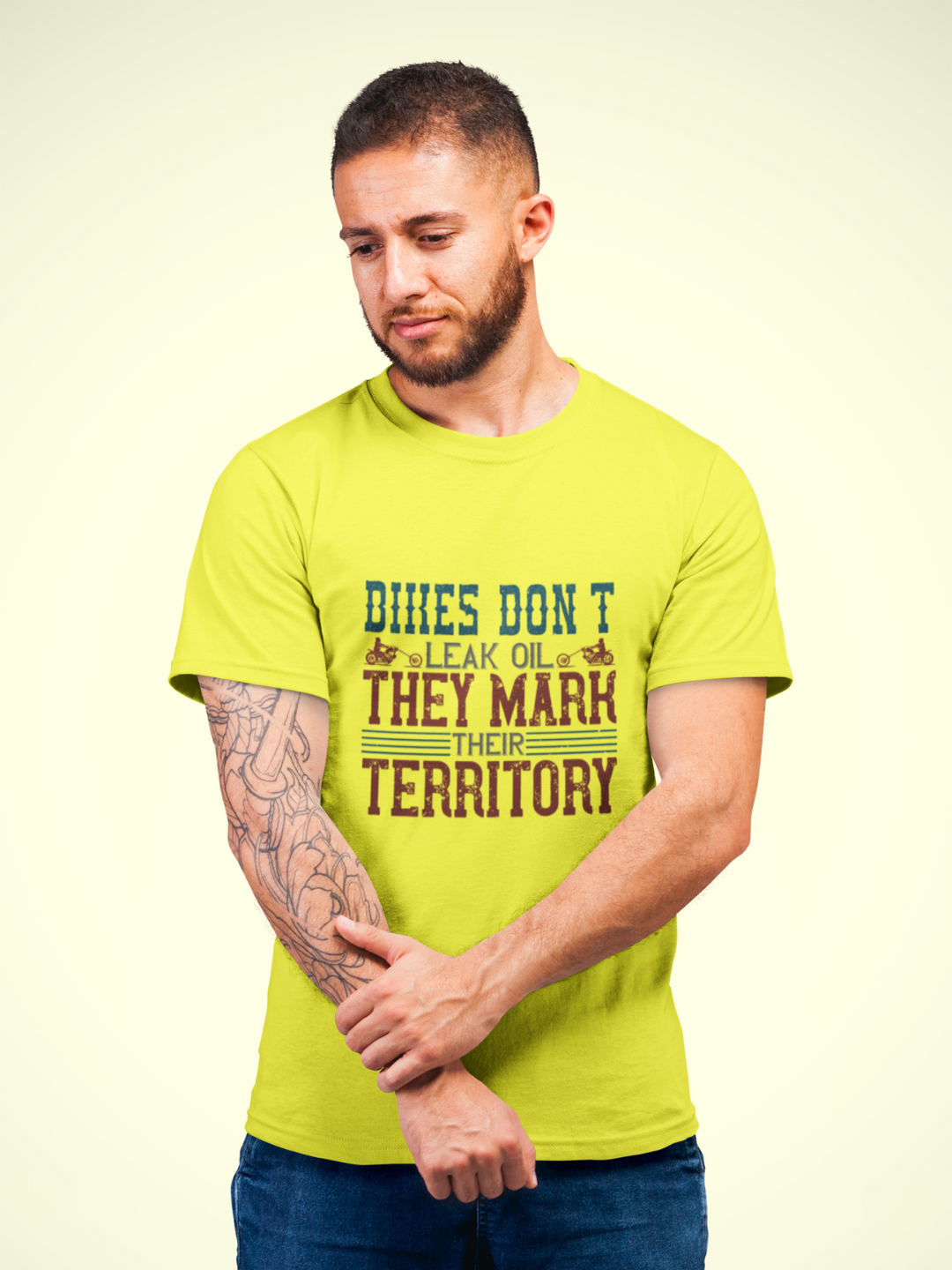 Bikes Don't Leak Oil They Mark Their Territory Men's Printed T-shirt