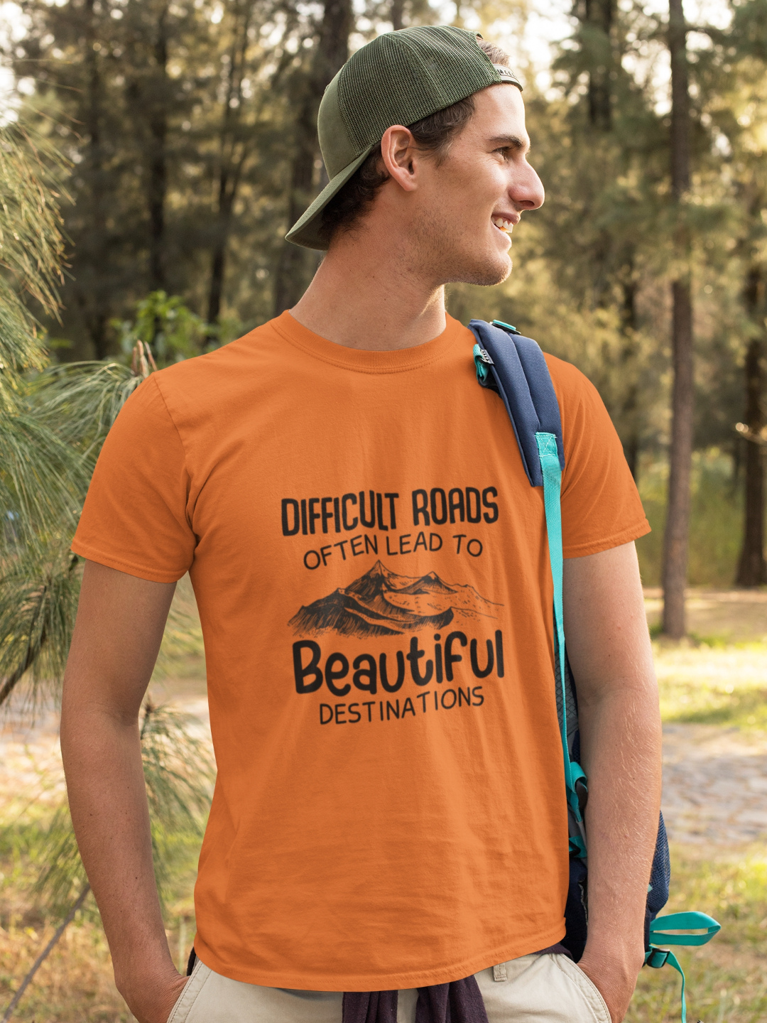 Difficult Roads Often Lead To Beautiful Destinations Men's Printed T-shirt