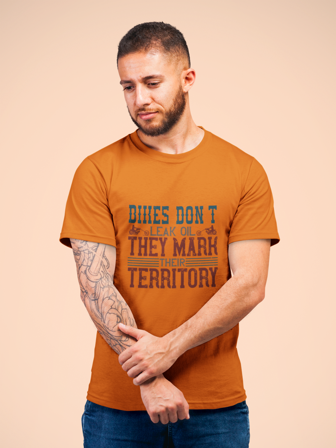 Bikes Don't Leak Oil They Mark Their Territory Men's Printed T-shirt