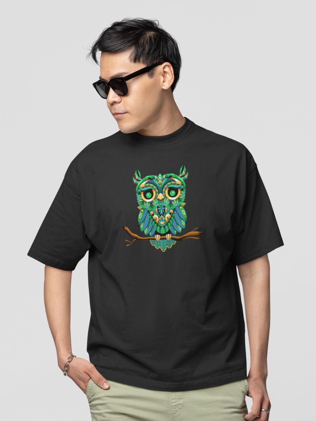 Owl Unisex Oversized Streetwear T-Shirt - 