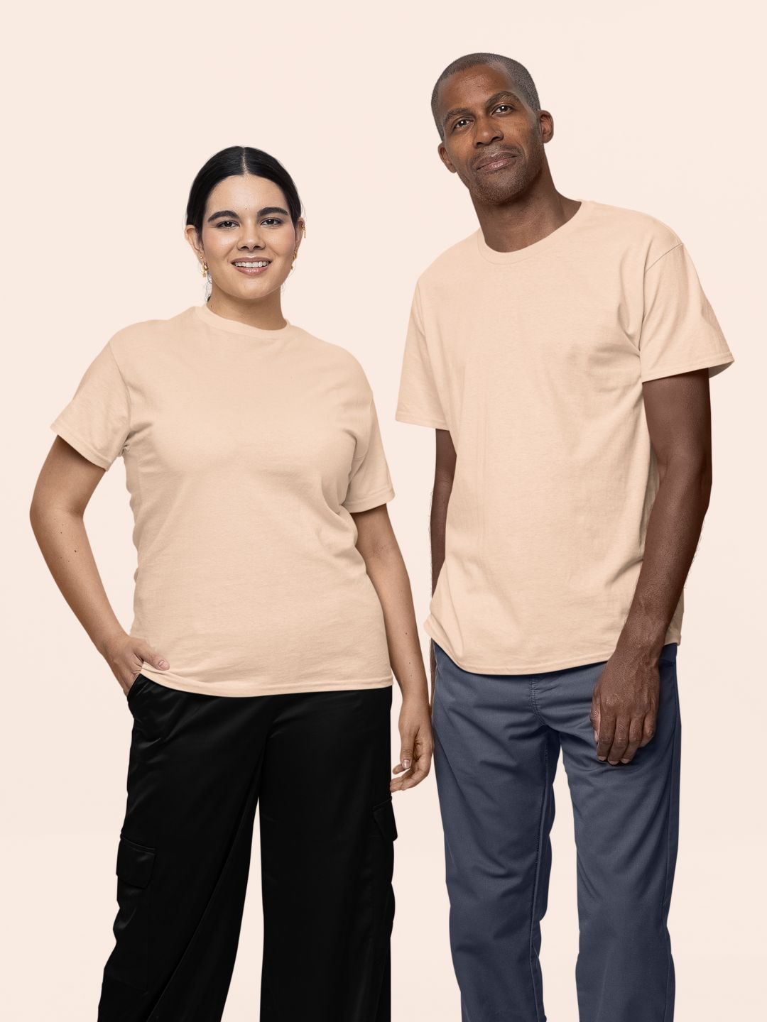 Peach Unisex Plain T-Shirt - 