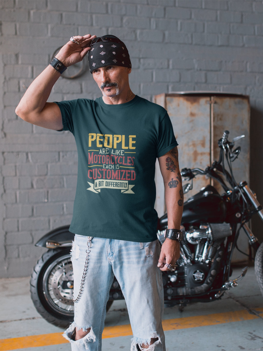People Are Like Motorcycles Men's Printed T-shirt
