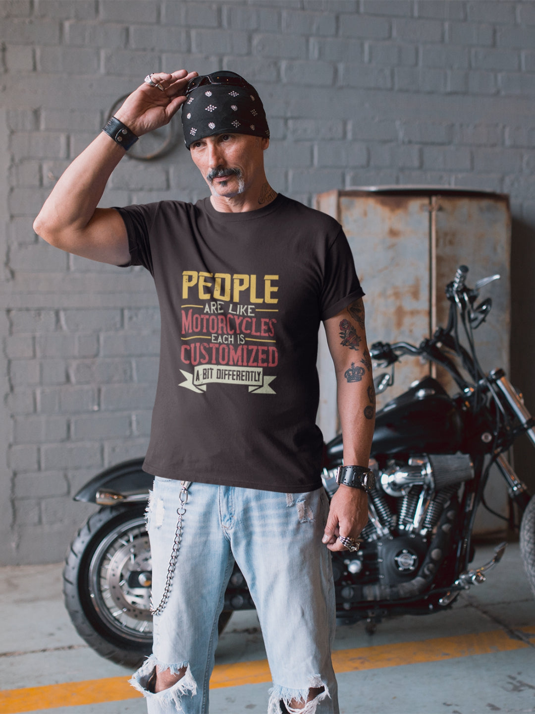 People Are Like Motorcycles Men's Printed T-shirt