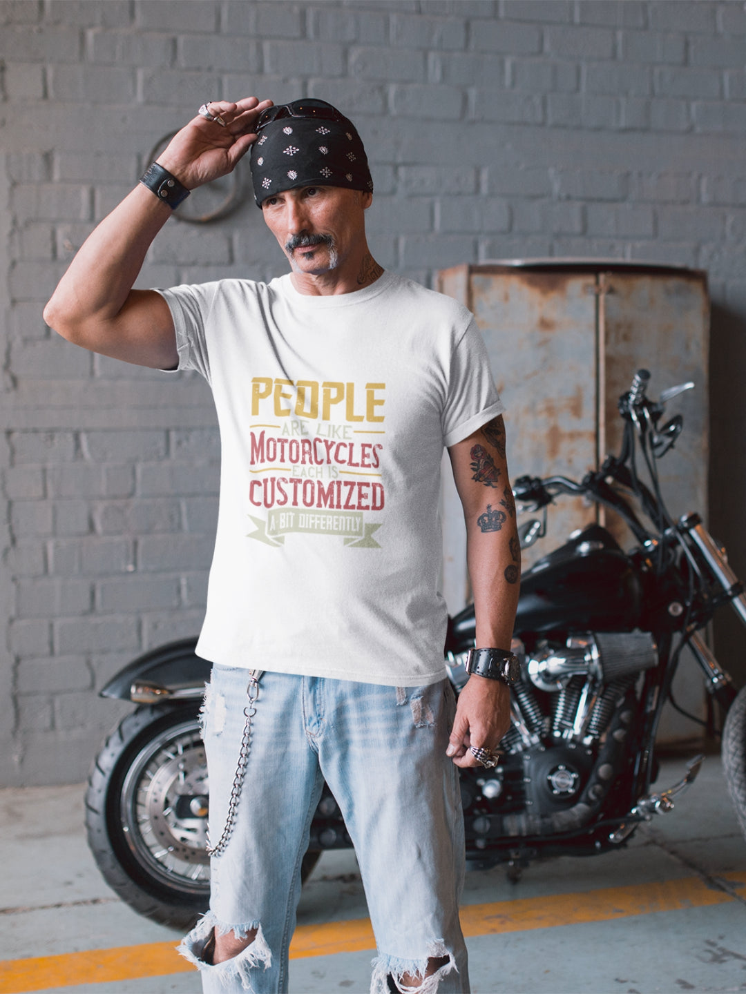 People Are Like Motorcycles Men's Printed T-shirt