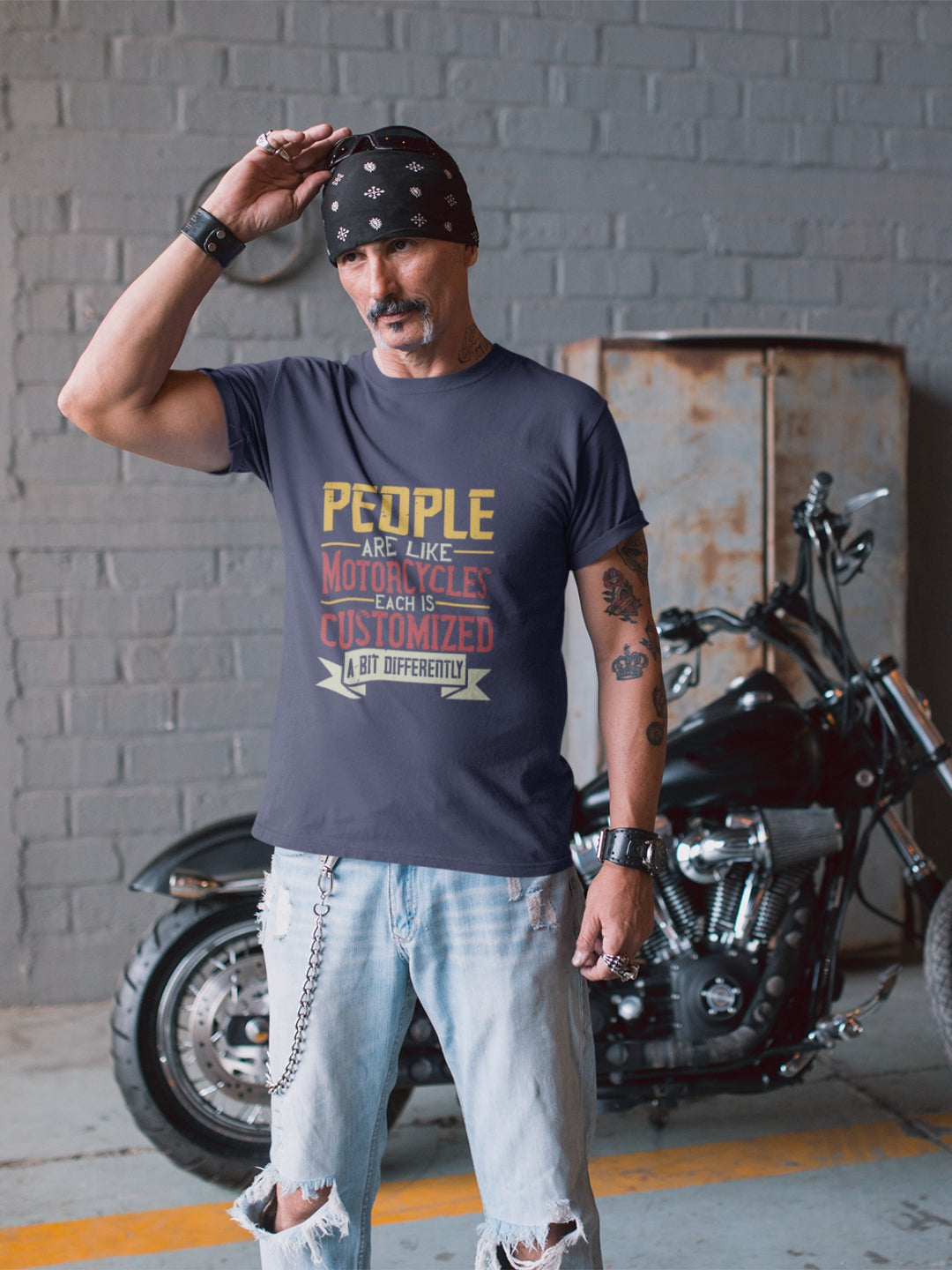 People Are Like Motorcycles Men's Printed T-shirt