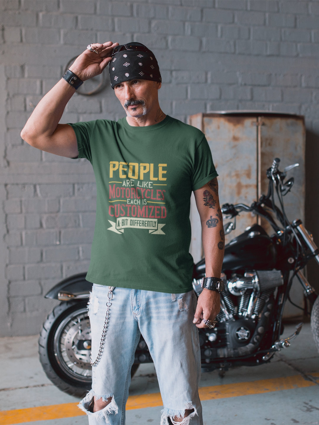 People Are Like Motorcycles Men's Printed T-shirt
