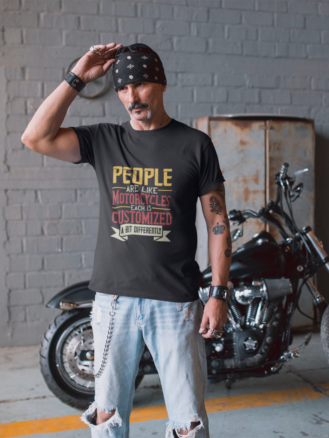 People Are Like Motorcycles Men's Printed T-shirt