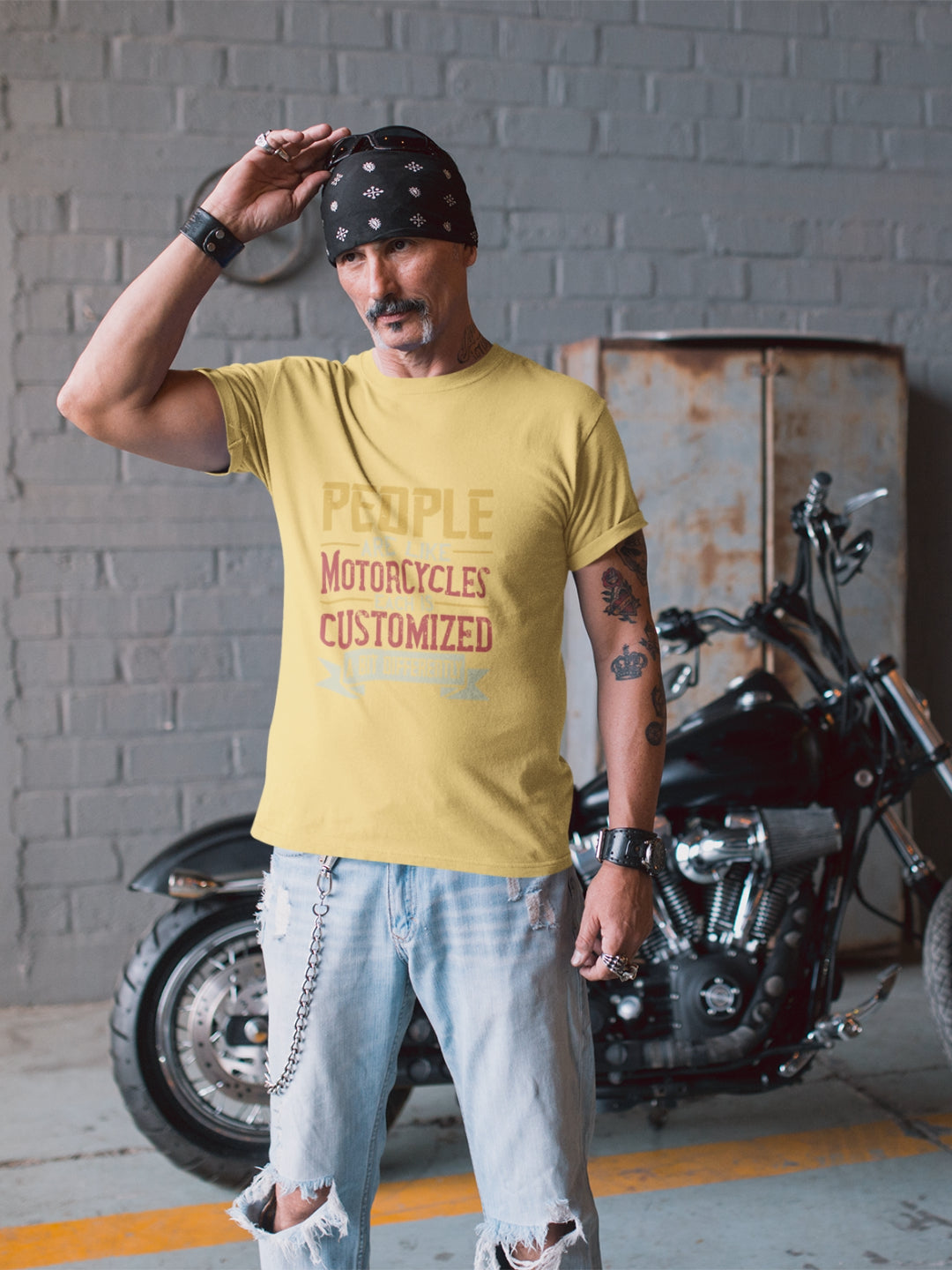 People Are Like Motorcycles Men's Printed T-shirt