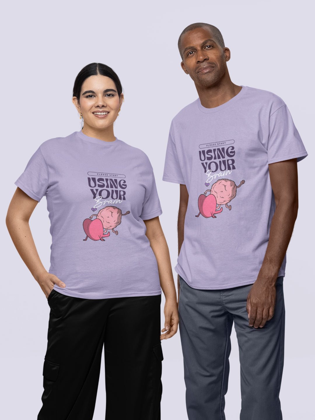 Please Start Using Your Brain Unisex Printed T-shirt