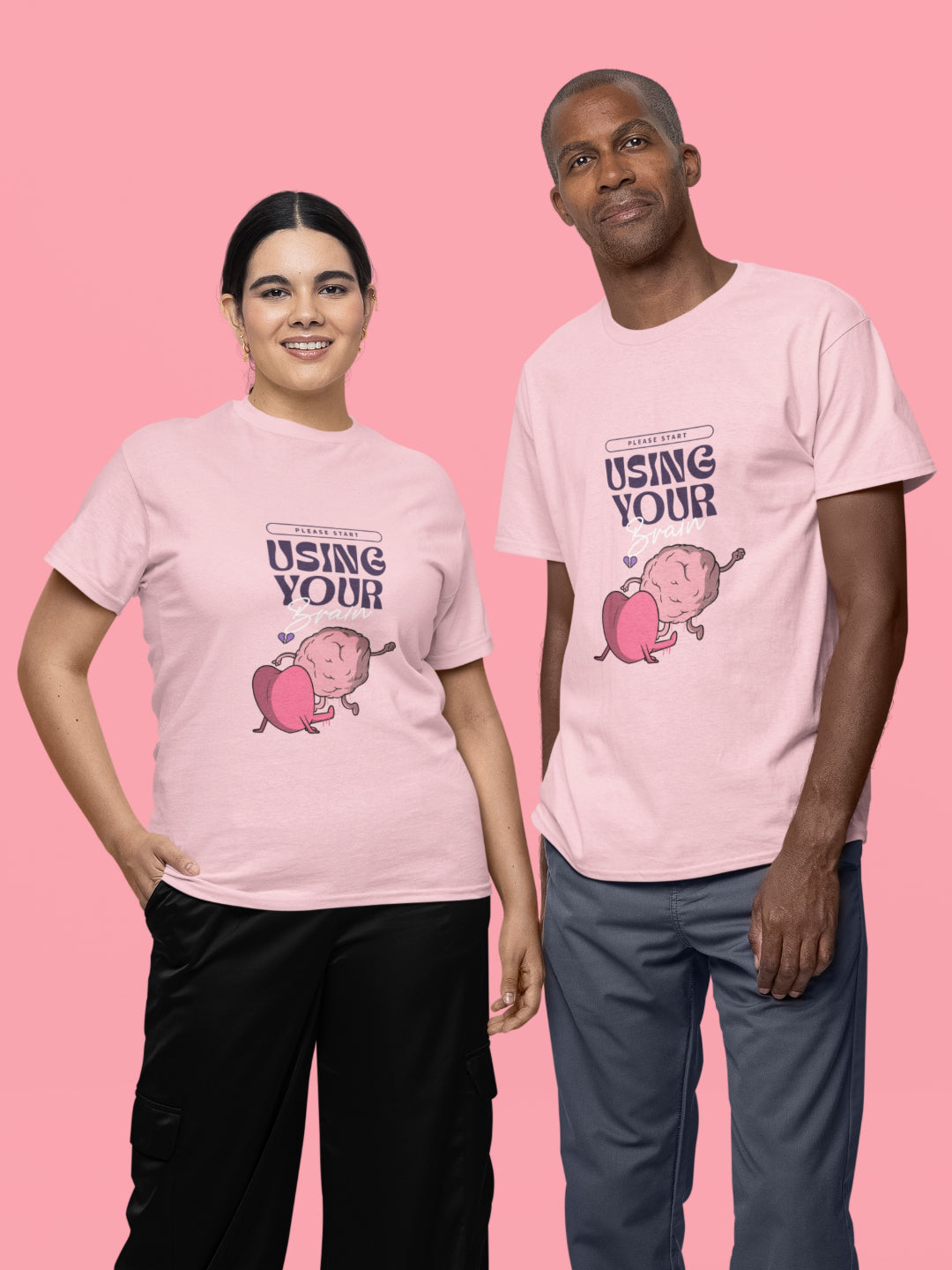 Please Start Using Your Brain Unisex Printed T-shirt