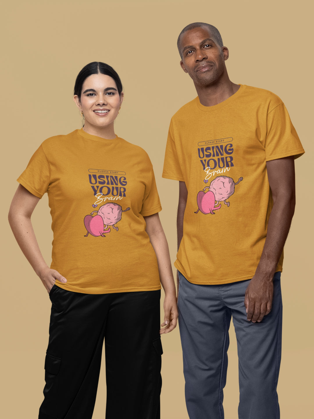 Please Start Using Your Brain Unisex Printed T-shirt