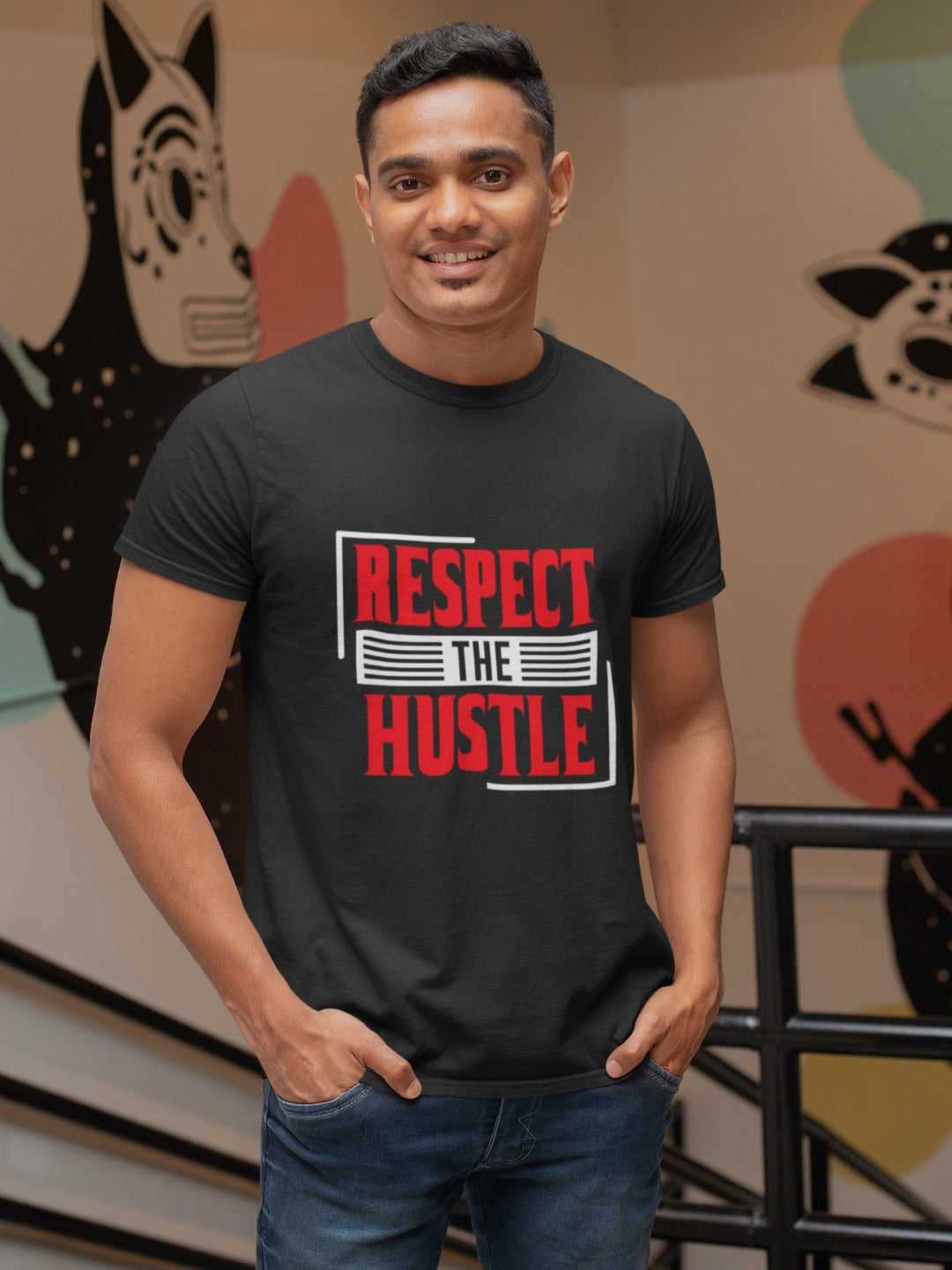 Respect The Hustle Men's Printed T-shirt